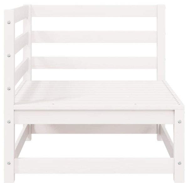 Градински 2-местен диван с възглавници, бял, борово дърво масив