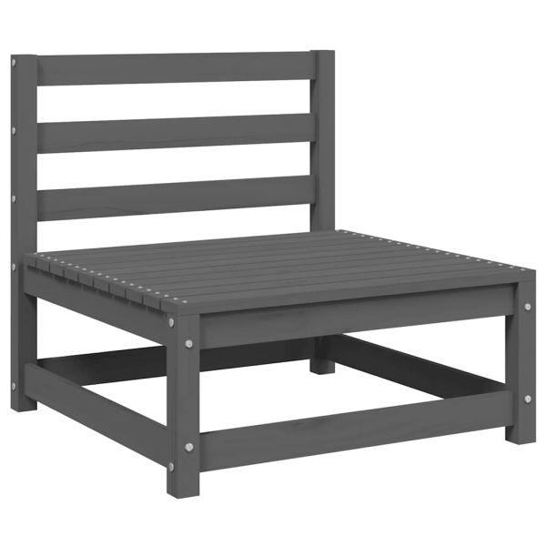 Градински лаундж комплект 2 части с възглавници сив бор масив