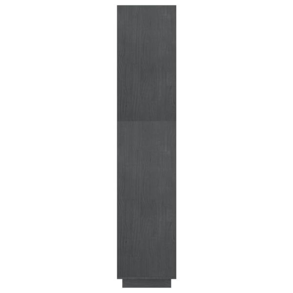 Библиотека/разделител за стая, сива, 60x35x167 см, бор масив