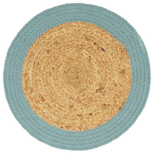 Подложки за хранене 6 бр натурално и зелено 38 см юта и памук