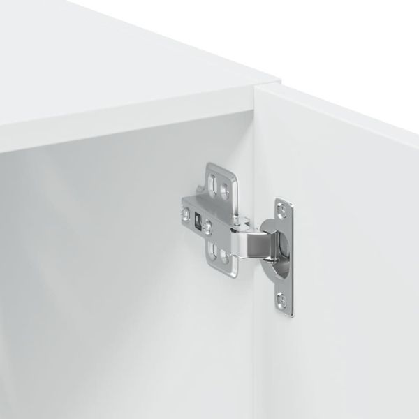 Висок шкаф, бял, 80x42,5x249 см, инженерно дърво