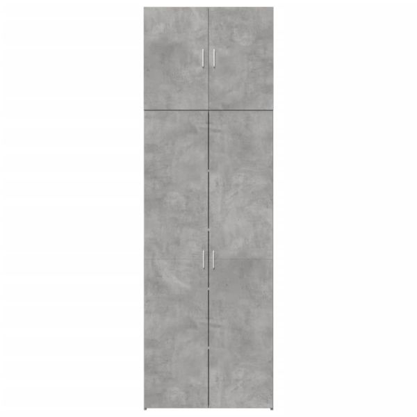 Висок шкаф, бетонно сив, 80x42,5x249 см, инженерно дърво