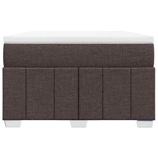 Боксспринг легло с матрак, тъмнокафяво, 120x200 см, плат