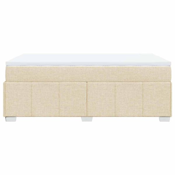 Боксспринг легло с матрак, кремаво, 120x200 см, плат