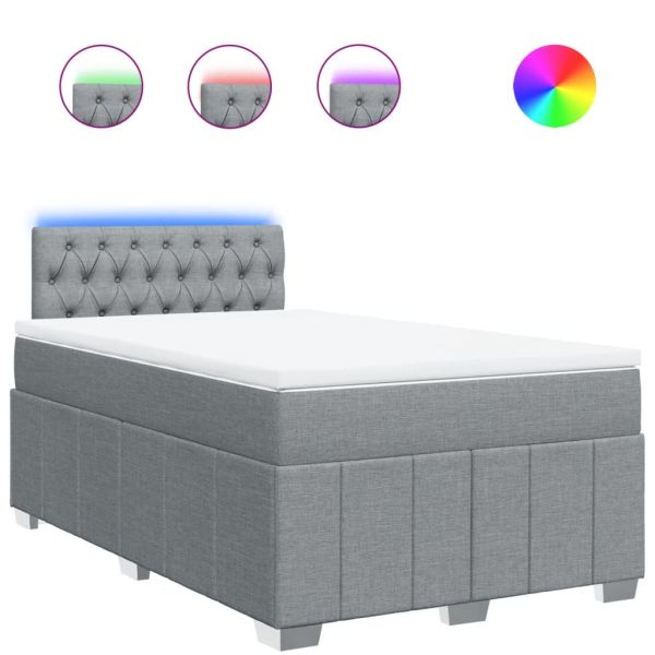 Боксспринг легло с матрак, светлосиво, 120x200 см, плат