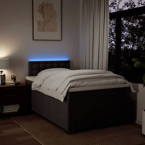 Боксспринг легло с матрак, тъмнокафяво, 120x200 см, плат