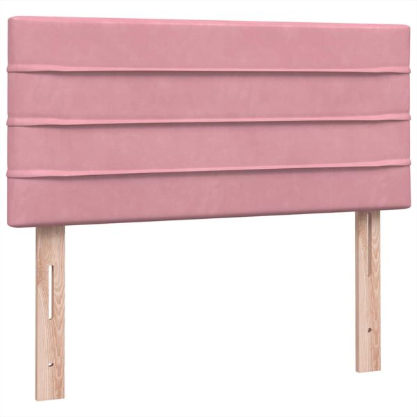 Боксспринг легло с матрак, розова, 90x220 см, кадифе