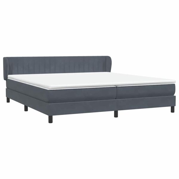 Box Spring легло с матраци Тъмно сиво 180x210 cm кадифе