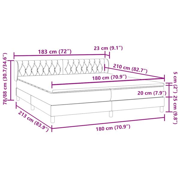 Box Spring легло с матраци Розово 180x210 cm Кадифе