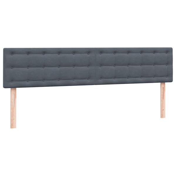 Box Spring легло с матраци Тъмно сиво 180x210 cm кадифе
