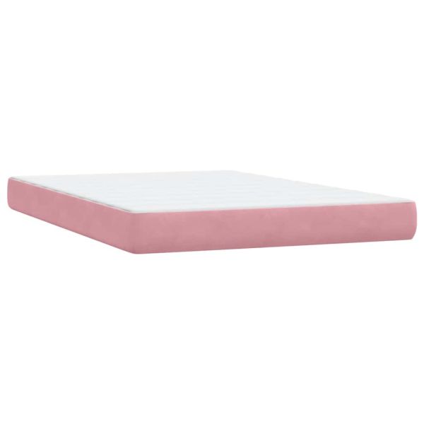 Боксспринг легло с матрак, розово, 160x210 см, кадифе