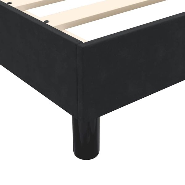 Боксспринг легло с матрак, черно, 160x210 см, кадифе