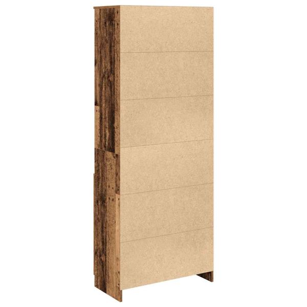 Висок шкаф, Старо дърво, 70x35x180 см, инженерно дърво