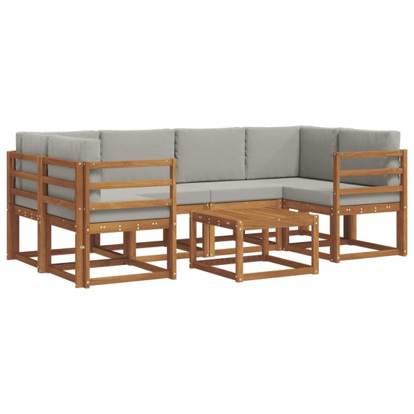 Комплект дивани за открито 7 pcs Естествено и светло сиво