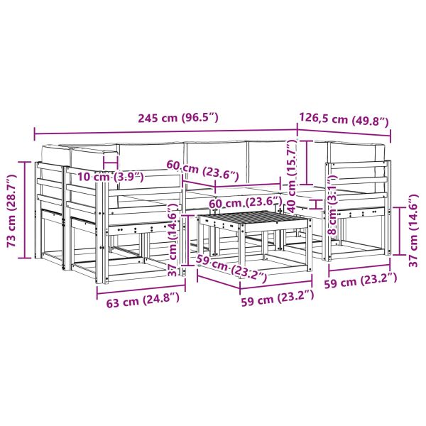 Комплект дивани за открито 7 pcs Естествено и светло сиво