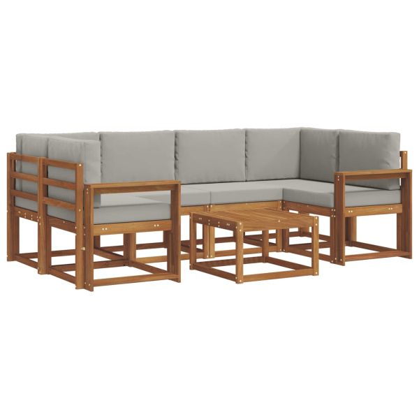 Комплект дивани за открито 7 pcs Естествено и светло сиво