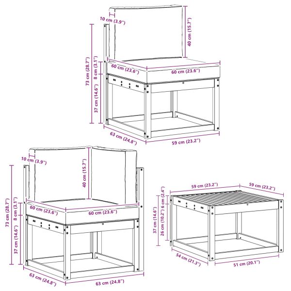 Комплект дивани за открито 7 pcs Естествено и светло сиво