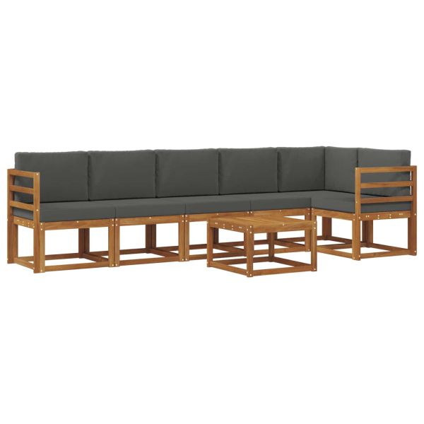 Комплект дивани за открито 7 pcs Натурален и Антрацит