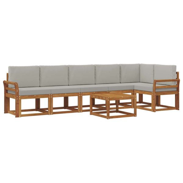 Комплект дивани за открито 7 pcs Естествено и светло сиво