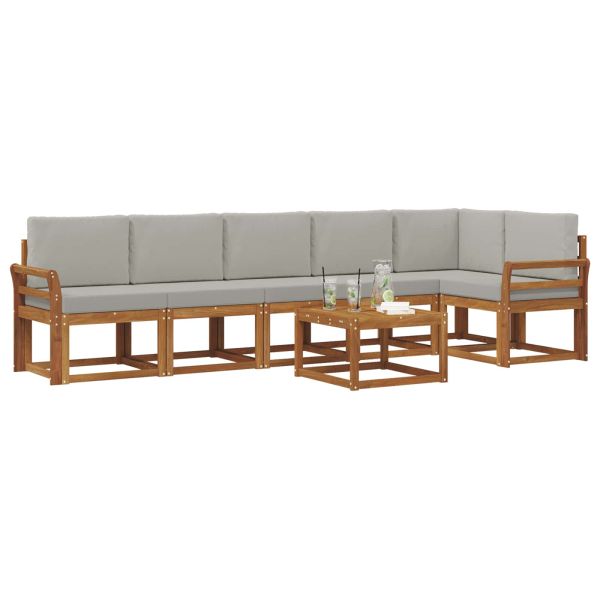 Комплект дивани за открито 7 pcs Естествено и светло сиво