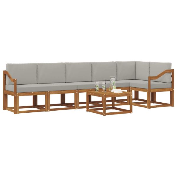 Комплект дивани за открито 7 pcs Естествено и светло сиво