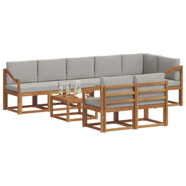 Комплект дивани за открито 9 pcs Естествено и светло сиво