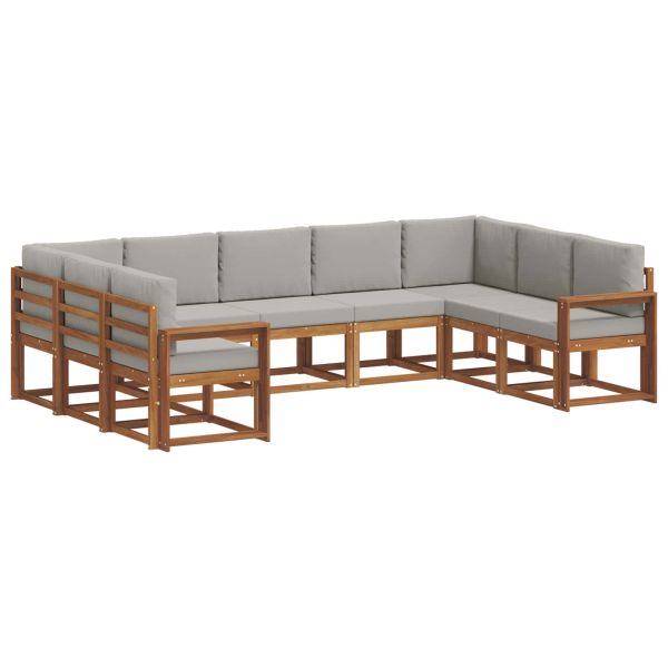 Комплект дивани за открито 9 pcs Естествено и светло сиво