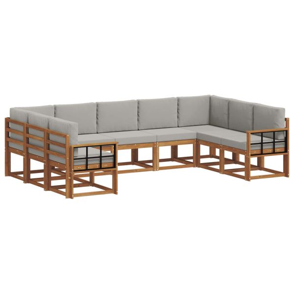 Комплект дивани за открито 9 pcs Естествено и светло сиво