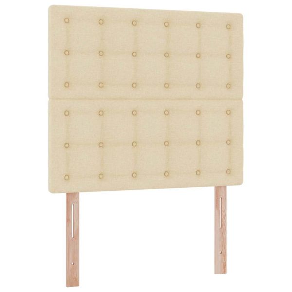 Легло с място за съхранение и LED Кремав 100 x 200 cm Полиестер