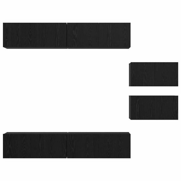 Комплект ТВ шкаф 6 pcs Черния дъб Инженерно дърво