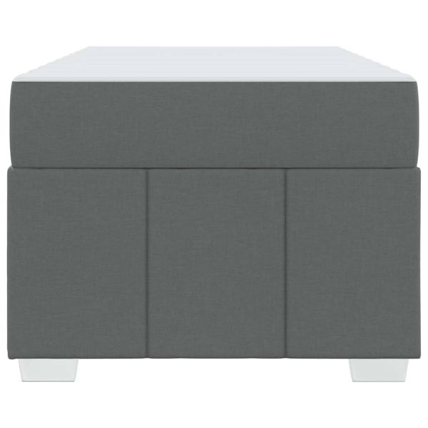 Рамка за легло с матрак Тъмен сив 90 x 200 cm текстил