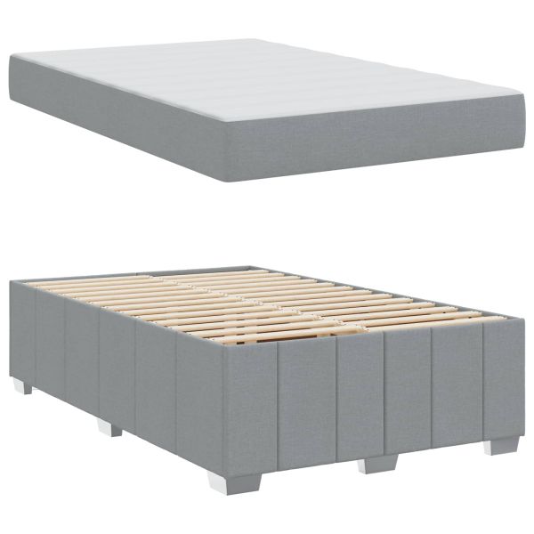 Рамка за легло с матрак Светлосиво 120 x 200 cm текстил