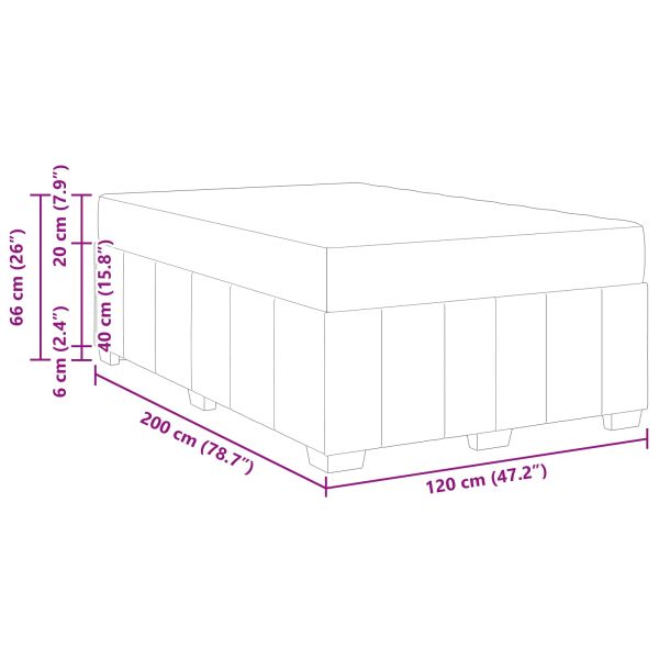 Рамка за легло с матрак Светлосиво 120 x 200 cm текстил