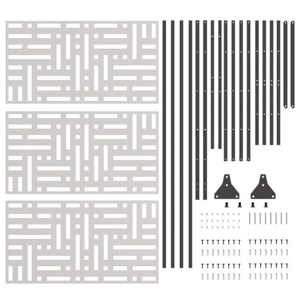 Екран за уединение Сив 100 x 50 x 180 см Стомана