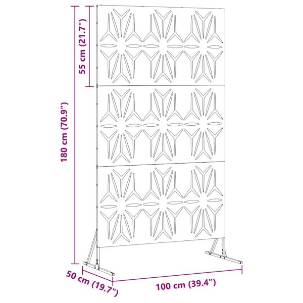 Екран за уединение Маслинено 100 x 50 x 180 см Стомана