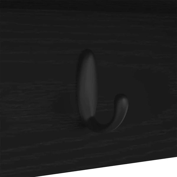 Стенен закачалка за палта с рафт Черен дъб 75 x 16 x 26 см