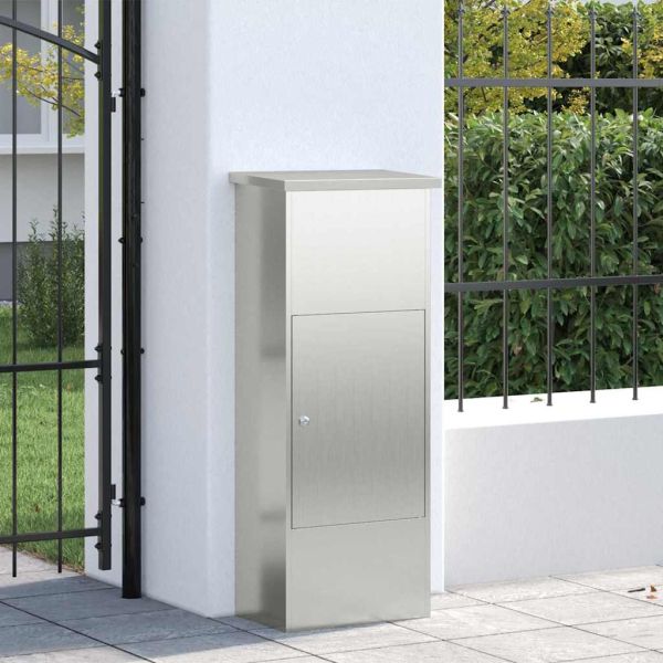 Пощенска кутия за пратки с врата Черно 44,5 x 29 x 110,5 см