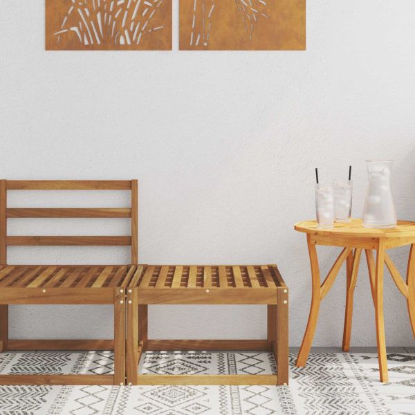 Външна табуретка Солидно акациево дърво Естествен