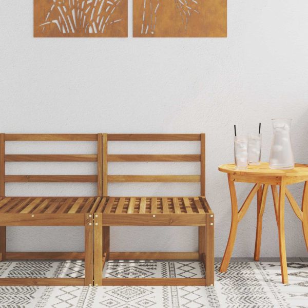 Среден диван за открито Солидно акациево дърво Естествен