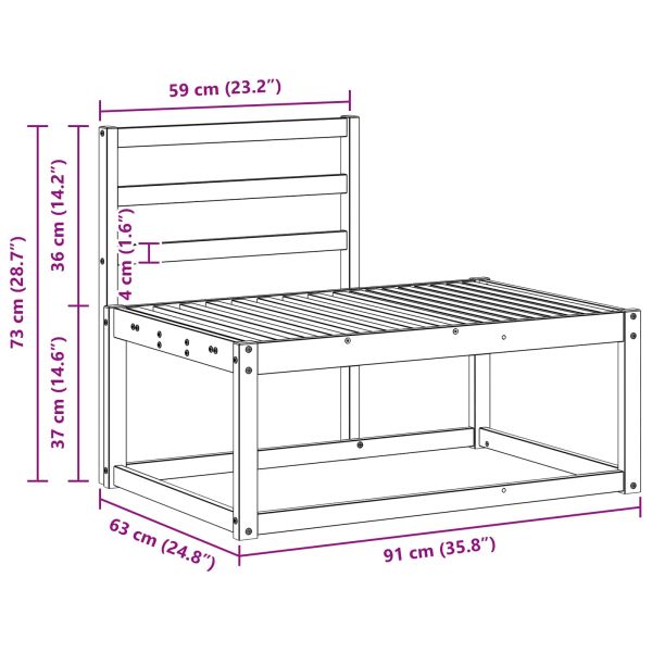 Външен край на диван Естествен 91 x 63 x 73 см
