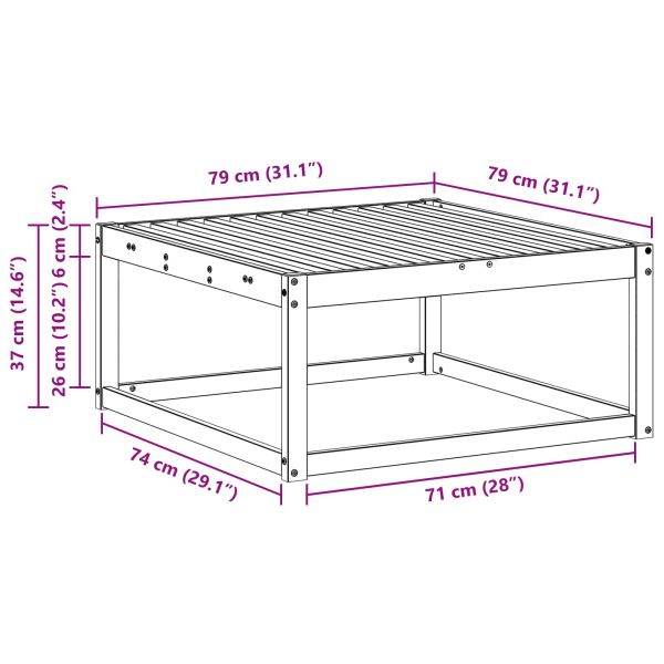 Външна табуретка Солидно акациево дърво Естествен