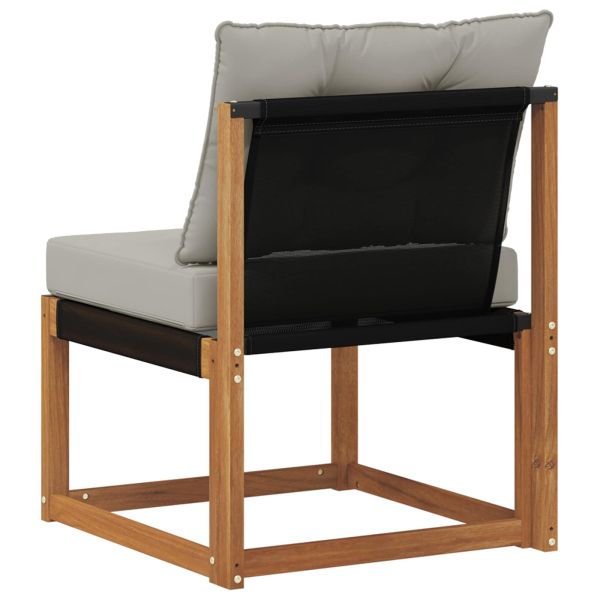 Външен среден диван Масивна акациева дървесина и текстилен плат