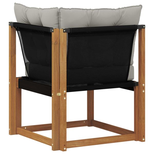 Външен ъглов диван Масивна акациева дървесина и текстилен плат