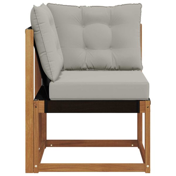 Външен ъглов диван Масивна акациева дървесина и текстилен плат