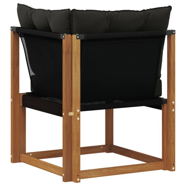 Външен ъглов диван Масивна акациева дървесина и текстилен плат