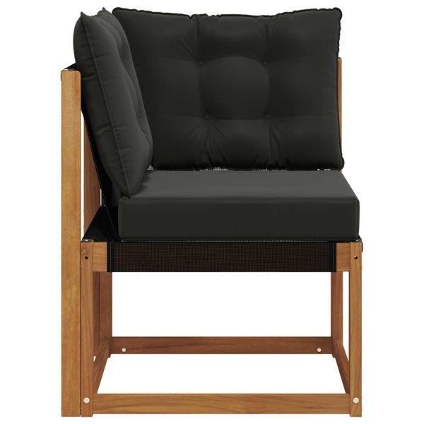 Външен ъглов диван Масивна акациева дървесина и текстилен плат