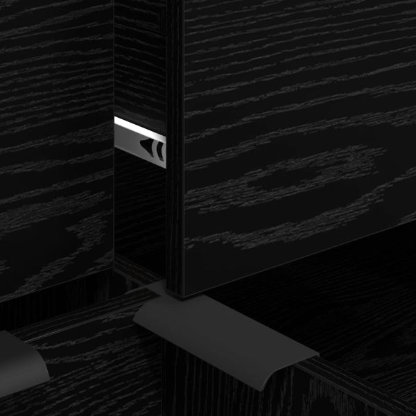 Служебен шкаф 3 pcs Черния дъб 181 x 30 x 70 см Инженерно дърво