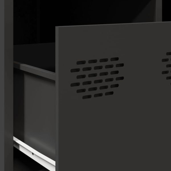 ТВ шкаф, черен, 68x50x43,5 см, студеновалцувана стомана