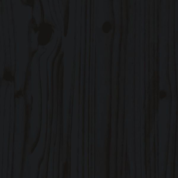 Градинска леха с дизайн на ограда черна 150x30x30 см бор масив