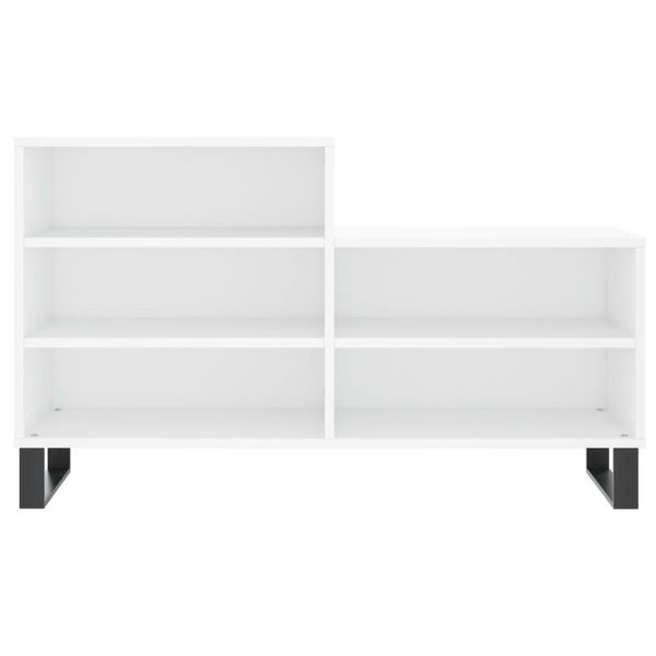 Шкаф за обувки, бял, 102x36x60 см, инженерно дърво